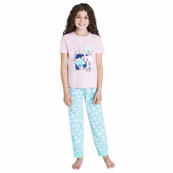 Eddie Bauer Girls' 4-piece Pajama Set - Picture 2 of 7